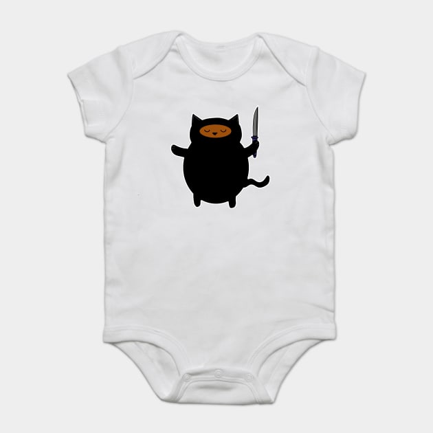 Ninja Cat Baby Bodysuit by logiamerch